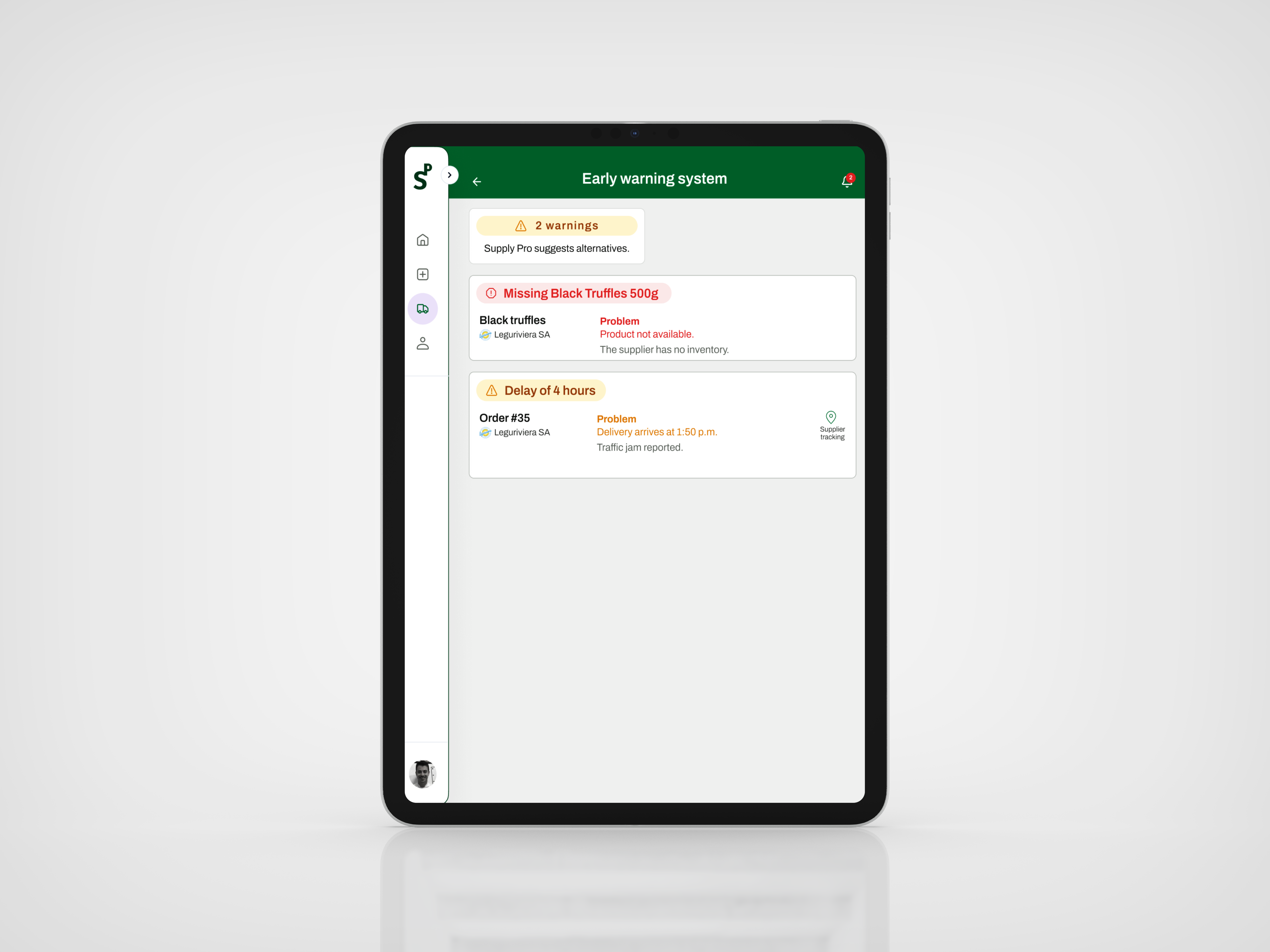 Early Warning System screen
