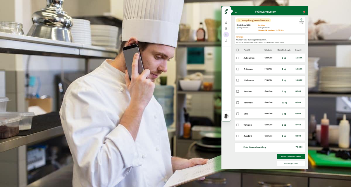 Chef using Supply Pro on phone